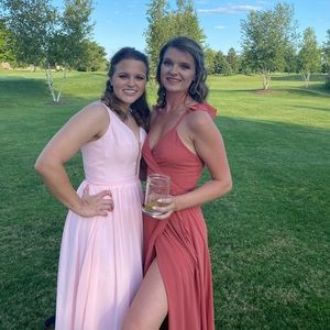 Maxi wrap dress from lulus with open back and slit. Wore it once for a wedding.